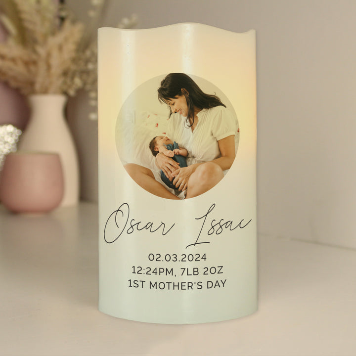 Buy Personalised Photo Upload LED Candle, Ideal For Weddings, Anniversaries, Newborn Baby & Memorials at www.giftsfinder.co.uk