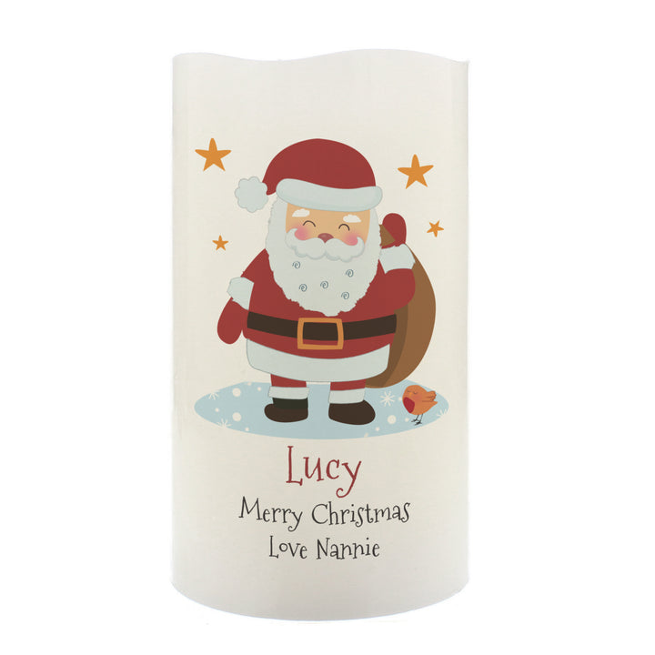 Buy Personalised Christmas Santa LED Candle available now at www.giftsfinder.co.uk