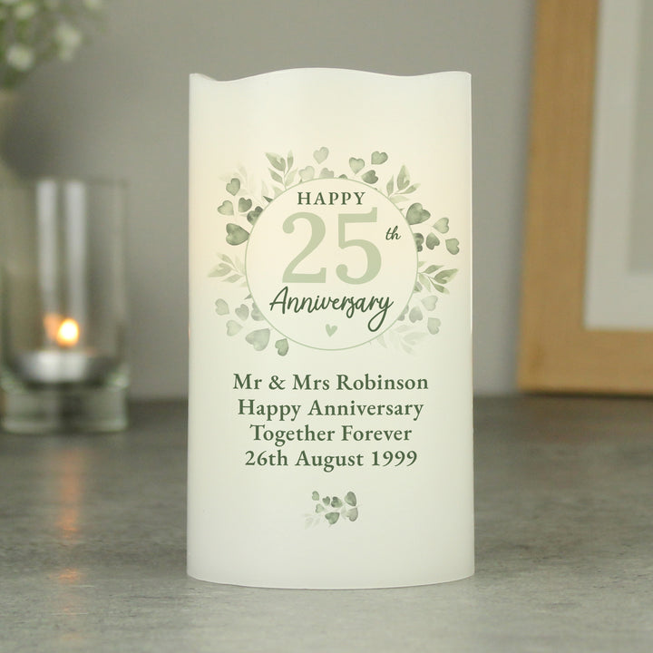 Buy Personalised Botanical Anniversary LED Candle available now at www.giftsfinder.co.uk