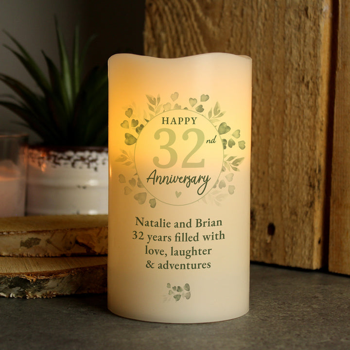 Buy Personalised Botanical Anniversary LED Candle available now at www.giftsfinder.co.uk