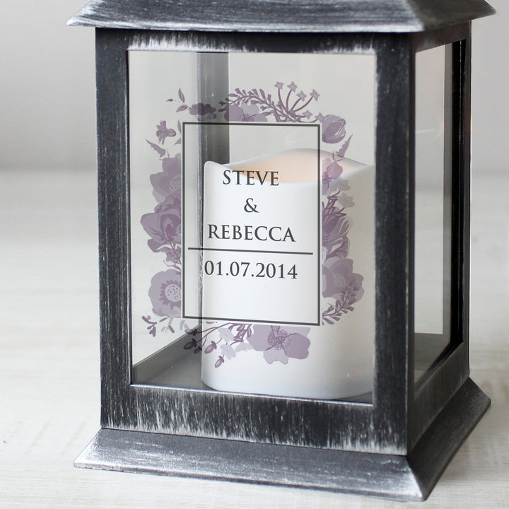 Buy Personalised Soft Watercolour Rustic Black Lantern at www.giftsfinder.co.uk