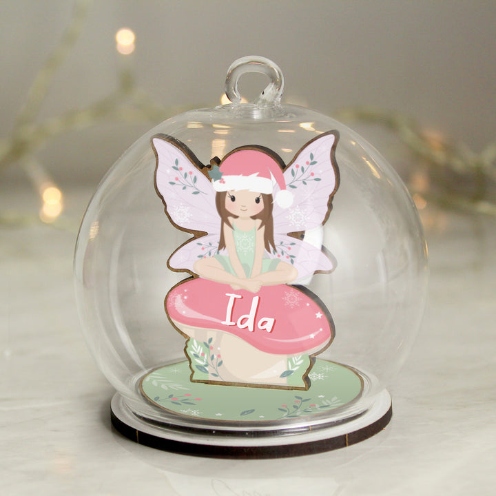 Personalised Wooden Fairy Glass Bauble in gift category Personalised Glass Baubles