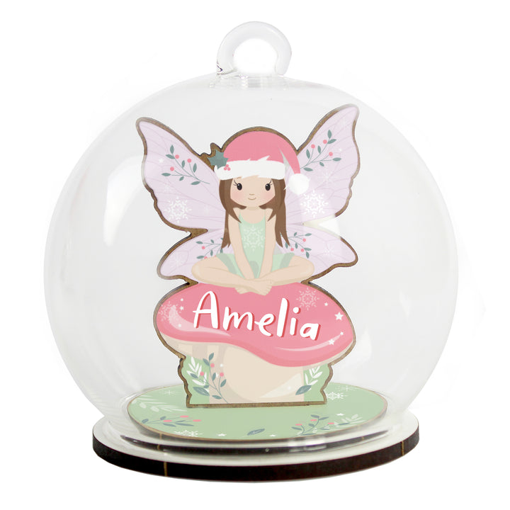 Personalised Wooden Fairy Glass Bauble in gift category Personalised Glass Baubles