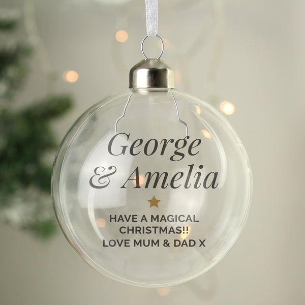 Buy Personalised Gold Star Glass Bauble available now at www.giftsfinder.co.uk