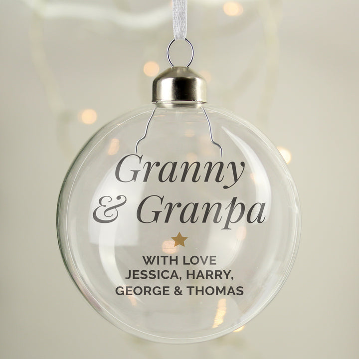 Buy Personalised Gold Star Glass Bauble available now at www.giftsfinder.co.uk