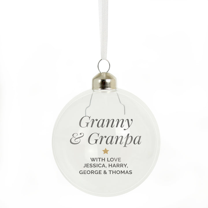 Buy Personalised Gold Star Glass Bauble available now at www.giftsfinder.co.uk