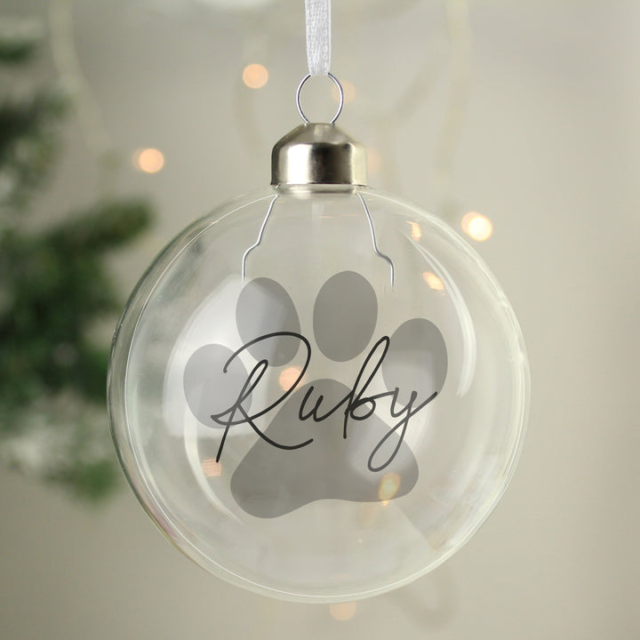 Buy Personalised Pet Glass Bauble at www.giftsfinder.co.uk