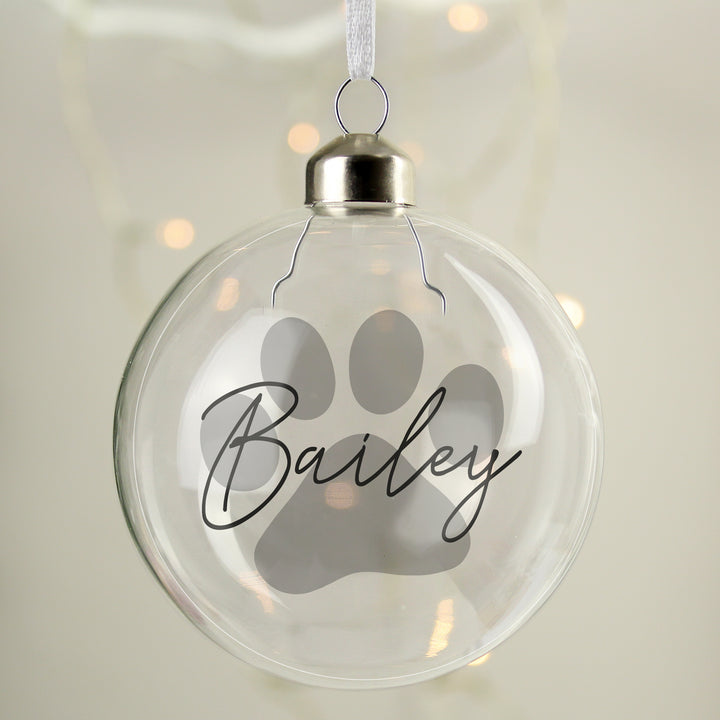 Buy Personalised Pet Glass Bauble at www.giftsfinder.co.uk