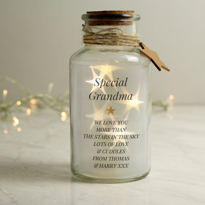 Buy Personalised Free Text LED Glass Jar available now at www.giftsfinder.co.uk