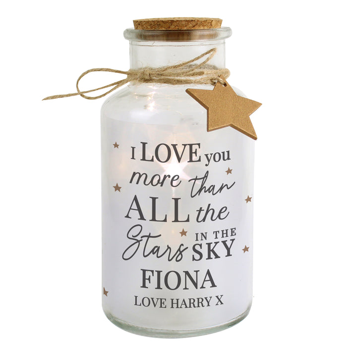 Buy Personalised I Love You More... LED Glass Jar available now at www.giftsfinder.co.uk