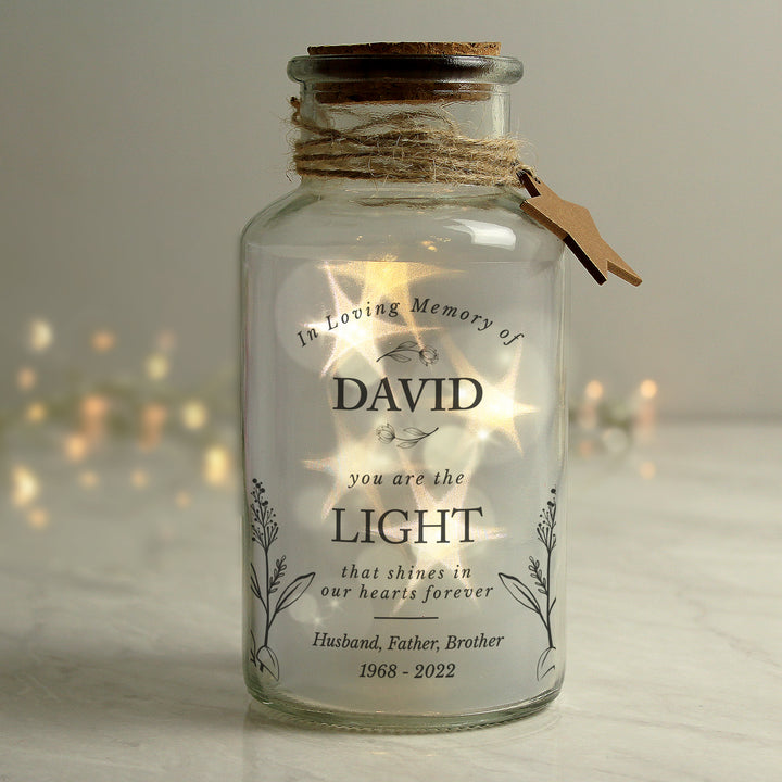 Buy Personalised In Loving Memory LED Glass Jar available now at www.giftsfinder.co.uk