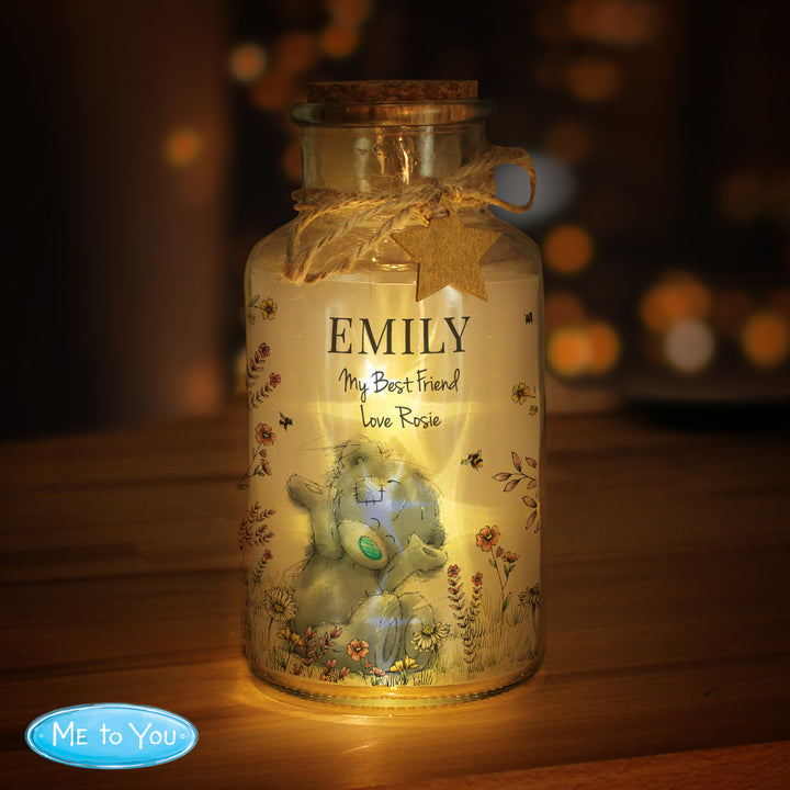 Buy Personalised Me to You Floral LED Glass Jar available now at www.giftsfinder.co.uk