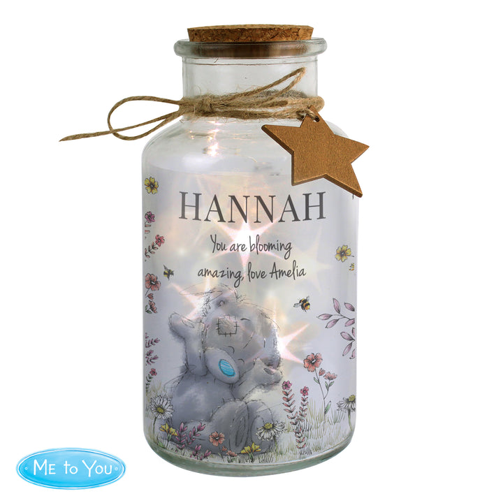 Buy Personalised Me to You Floral LED Glass Jar available now at www.giftsfinder.co.uk