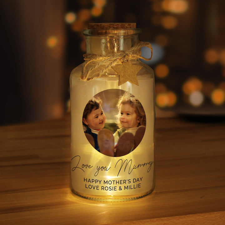 Buy Personalised Photo Upload LED Glass Jar at www.giftsfinder.co.uk