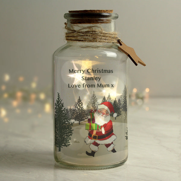 Personalised Santa LED Glass Jar in gift category Personalised LED Lights & Candles