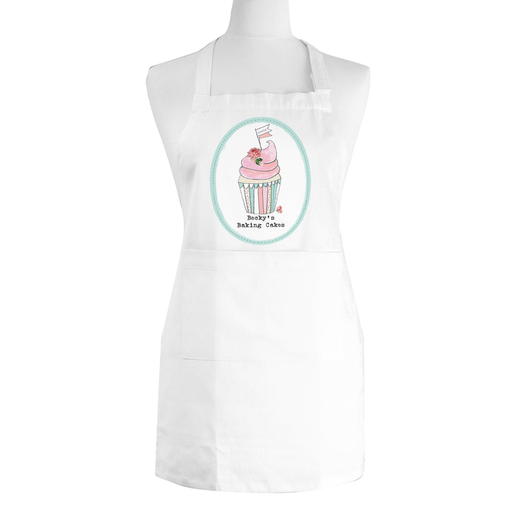 Personalised Vintage Pastel Cupcake Children's Apron in gift category Personalised Children's Aprons