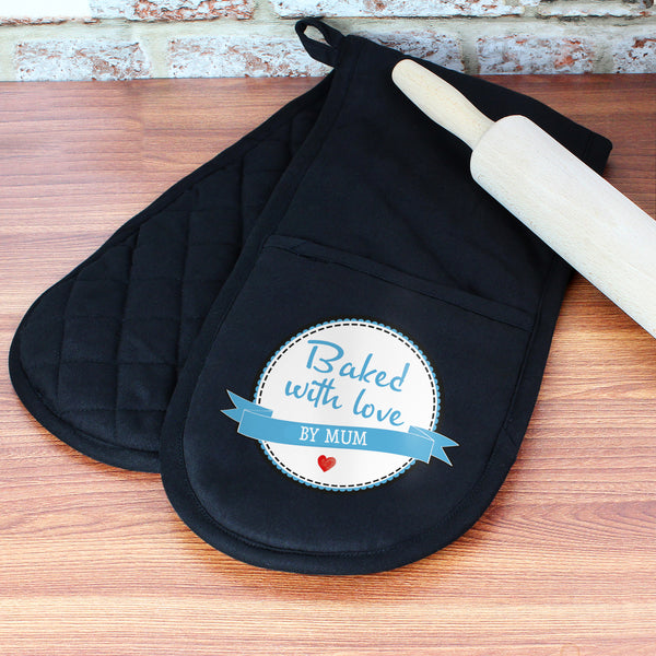 Buy Personalised Baked With Love Oven Glove at www.giftsfinder.co.uk