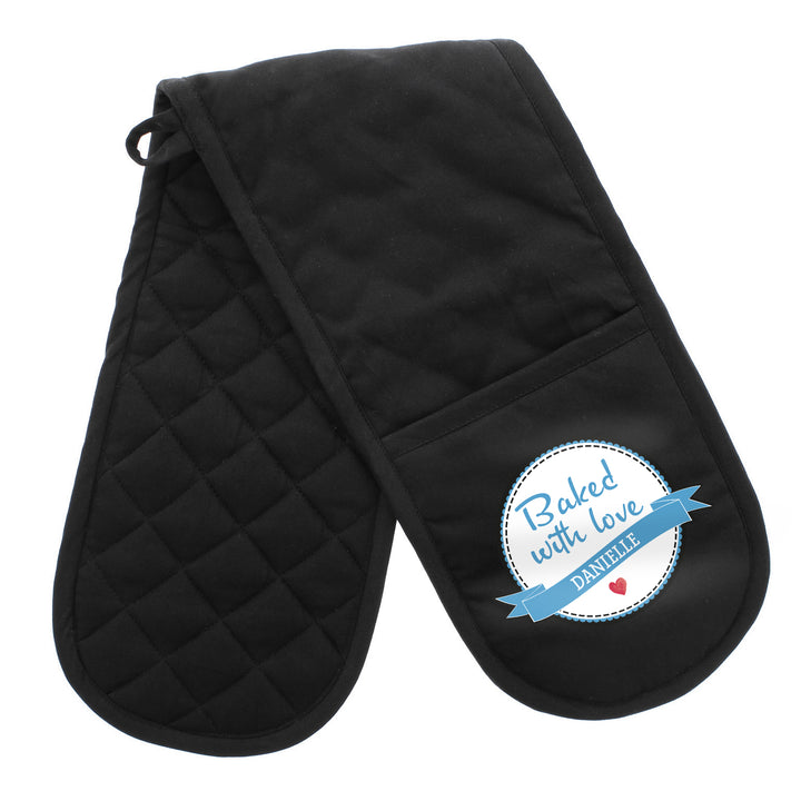 Buy Personalised Baked With Love Oven Glove at www.giftsfinder.co.uk