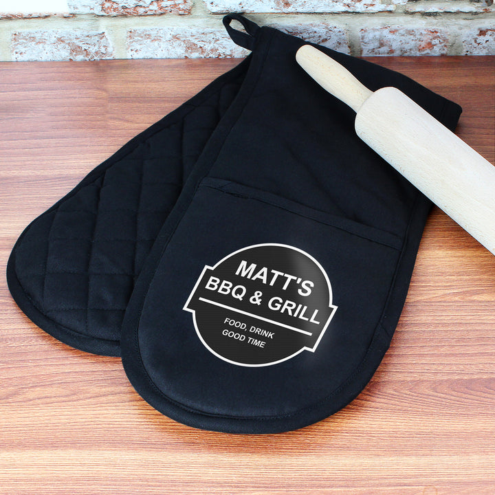 Buy Personalised BBQ & Grill Oven Gloves at www.giftsfinder.co.uk