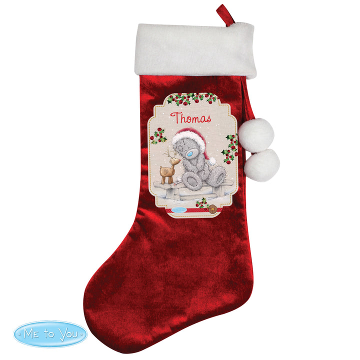 Buy Personalised Me to You Reindeer Luxury Red Stocking at www.giftsfinder.co.uk