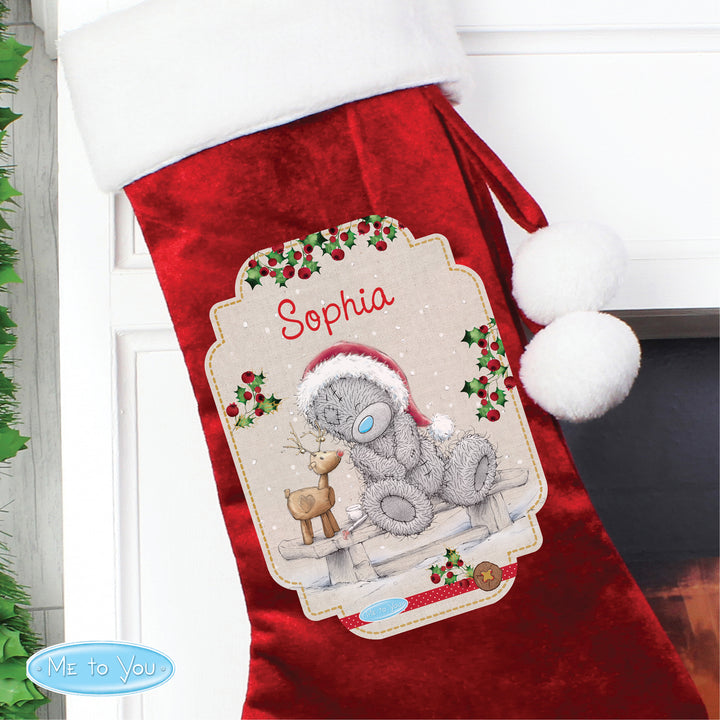 Buy Personalised Me to You Reindeer Luxury Red Stocking at www.giftsfinder.co.uk