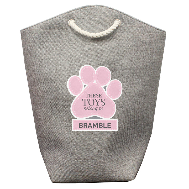 Personalised Pink Paw Print Storage Bag - part of the Gifts Finder Personalised Storage Bags collection