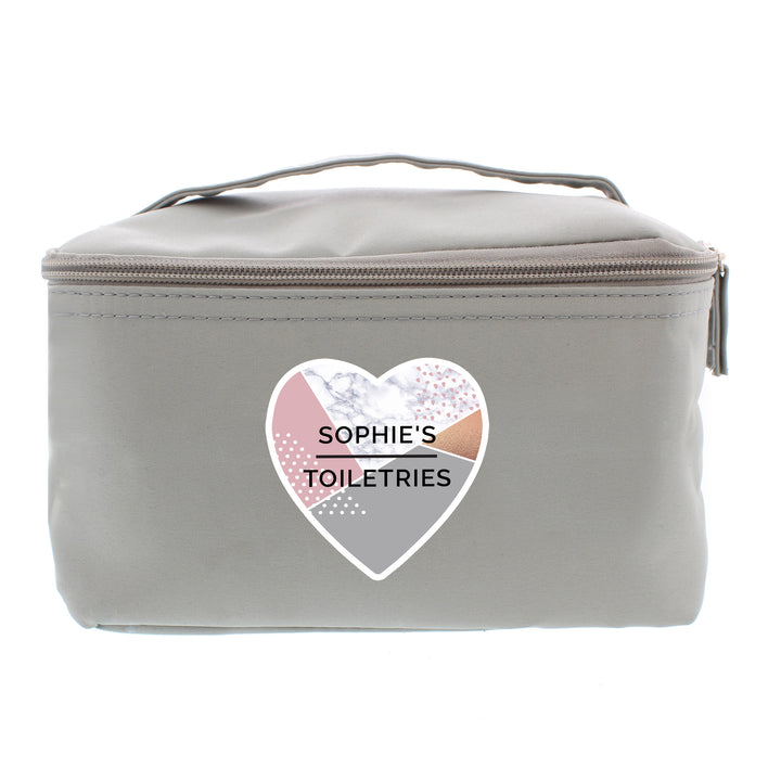 Personalised Geometric Grey Vanity Bag - part of the Gifts Finder Personalised Vanity Bags collection