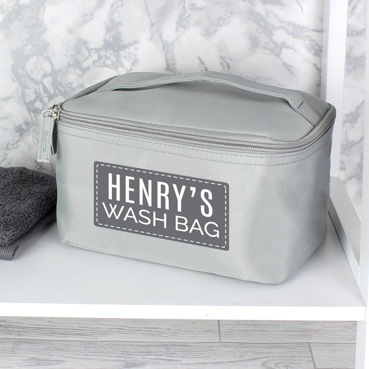 Buy Personalised Classic Grey Toiletry Bag available now at www.giftsfinder.co.uk