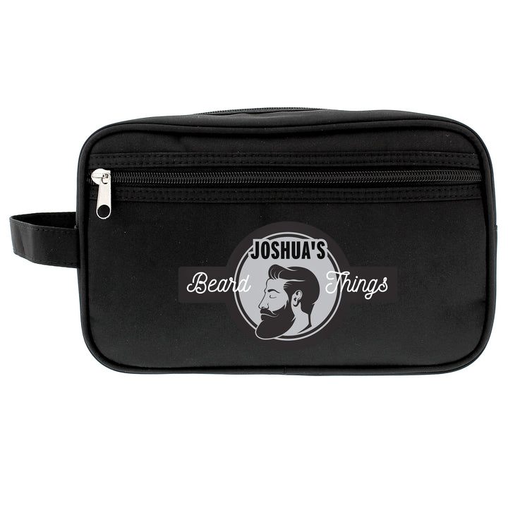 Buy Personalised Beard Things Black Toiletry Bag available now at www.giftsfinder.co.uk