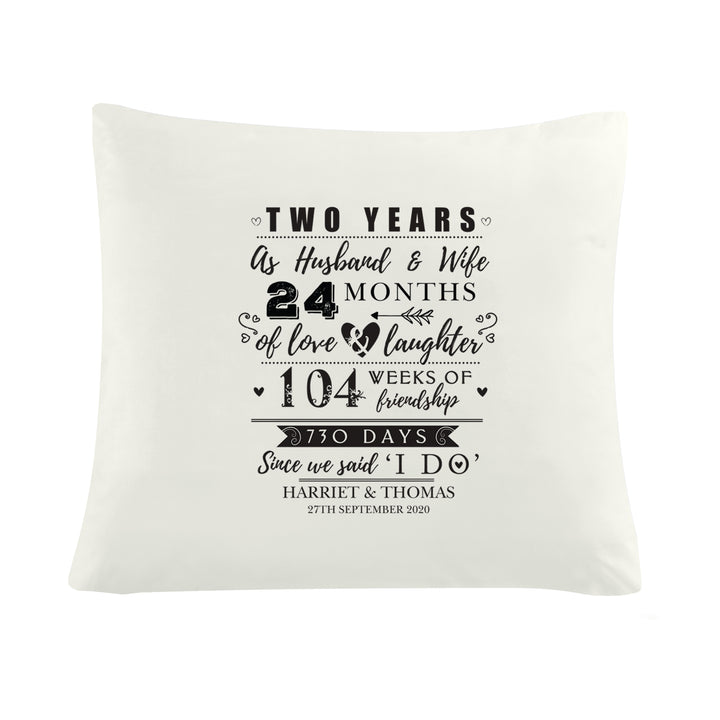 Personalised 2nd Anniversary Cushion - part of the Gifts Finder Textiles collection