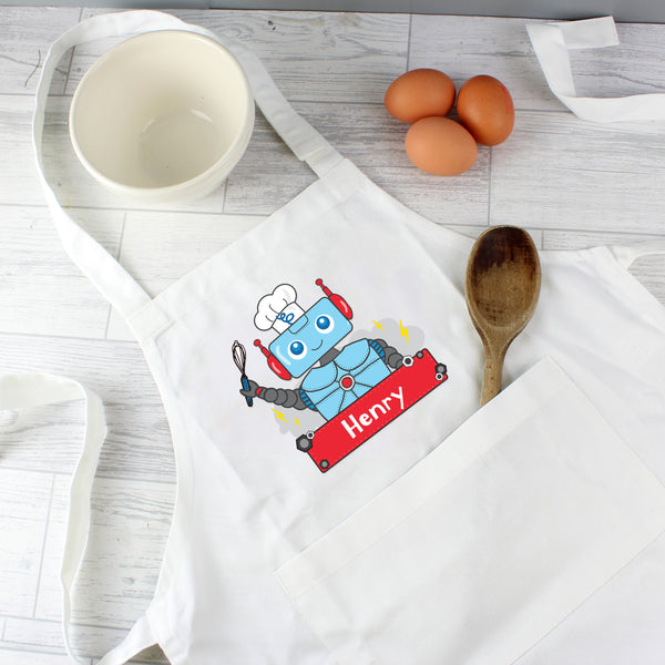 Buy Personalised Robot Children's Apron at www.giftsfinder.co.uk