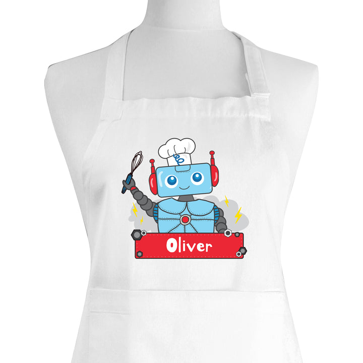 Personalised Robot Children's Apron - part of the Gifts Finder Personalised Children's Aprons collection