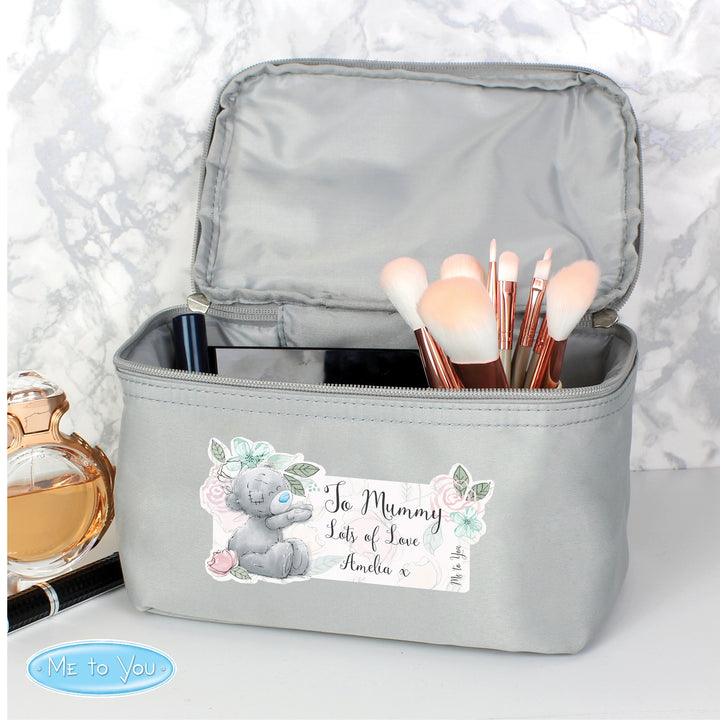 Buy Personalised Me to You Floral Grey Vanity Bag at www.giftsfinder.co.uk