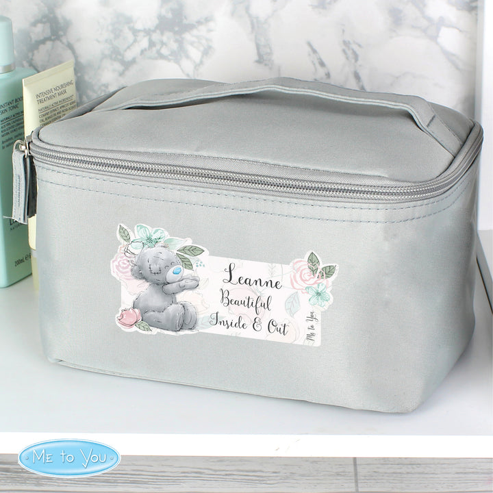 Buy Personalised Me to You Floral Grey Vanity Bag at www.giftsfinder.co.uk