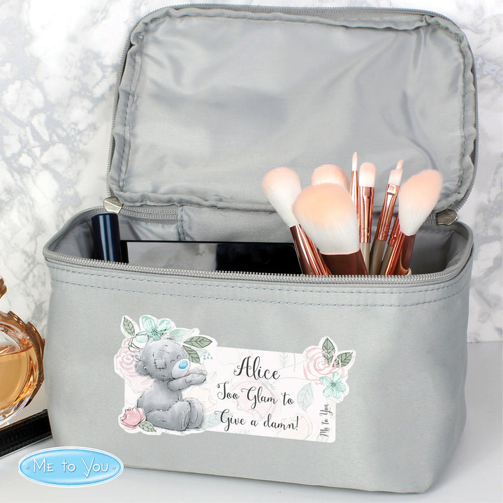 Buy Personalised Me to You Floral Grey Vanity Bag at www.giftsfinder.co.uk