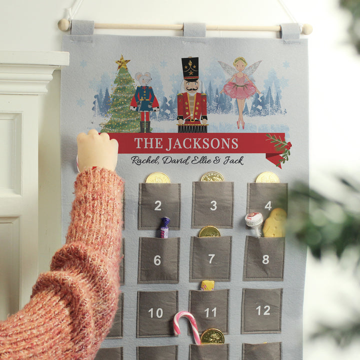 Buy Personalised Nutcracker Advent Calendar In Silver Grey at www.giftsfinder.co.uk