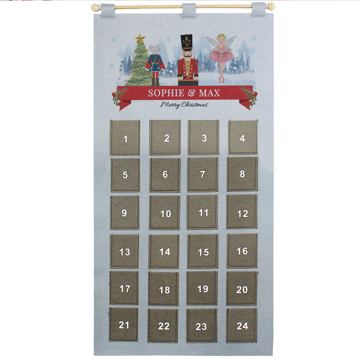 Buy Personalised Nutcracker Advent Calendar In Silver Grey at www.giftsfinder.co.uk