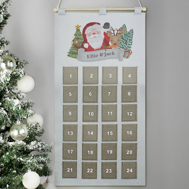 Personalised Santa Advent Calendar In Silver Grey in gift category Christmas Decorations