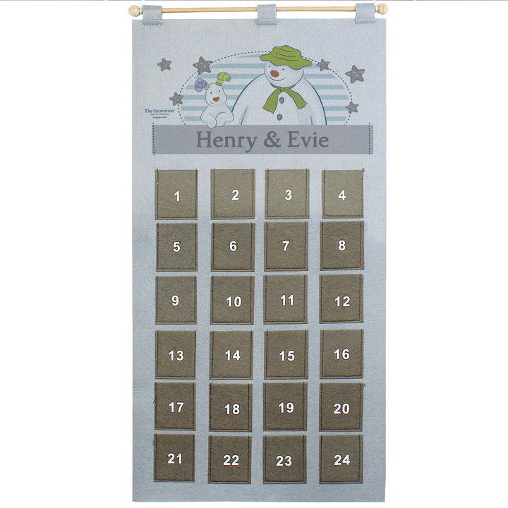 Personalised 2025 The Snowman Advent Calendar In Silver Grey - part of the Gifts Finder Personalised Calendars collection