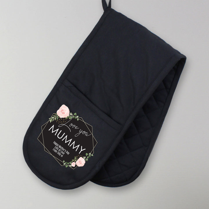 Buy Personalised Abstract Rose Oven Gloves at www.giftsfinder.co.uk