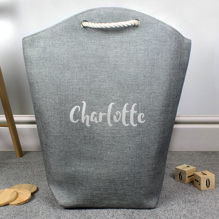 Buy Personalised Silver Name Storage Bag at www.giftsfinder.co.uk