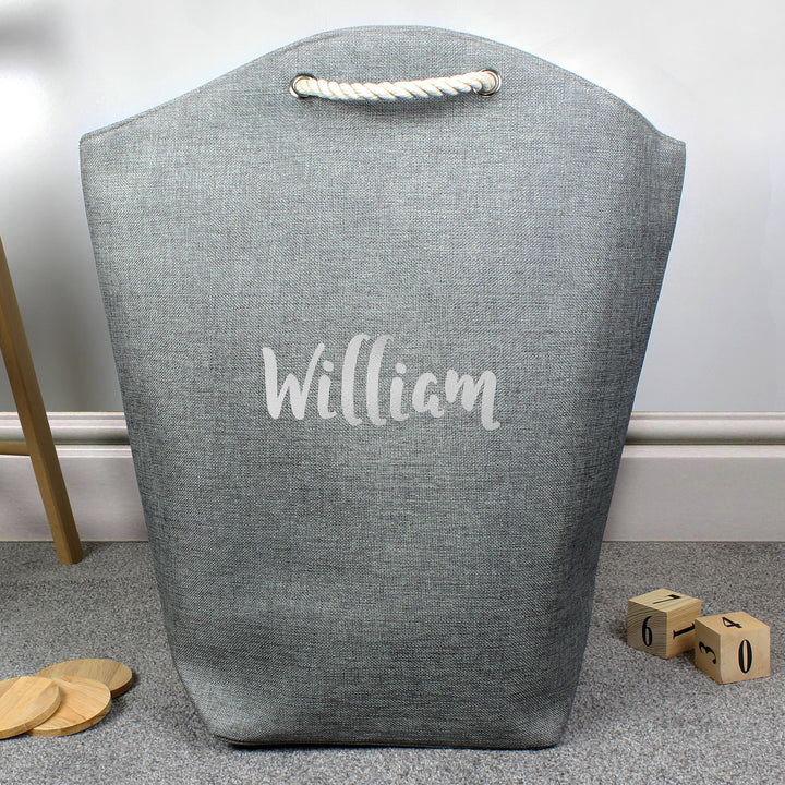 Buy Personalised Silver Name Storage Bag at www.giftsfinder.co.uk