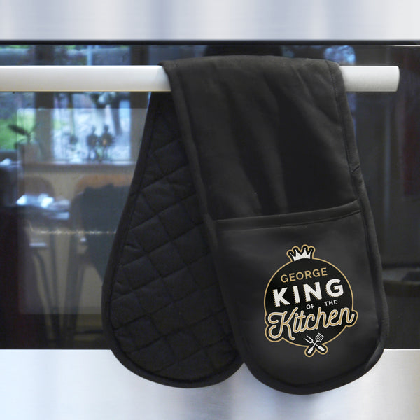 Buy Personalised King of the Kitchen Oven Gloves at www.giftsfinder.co.uk