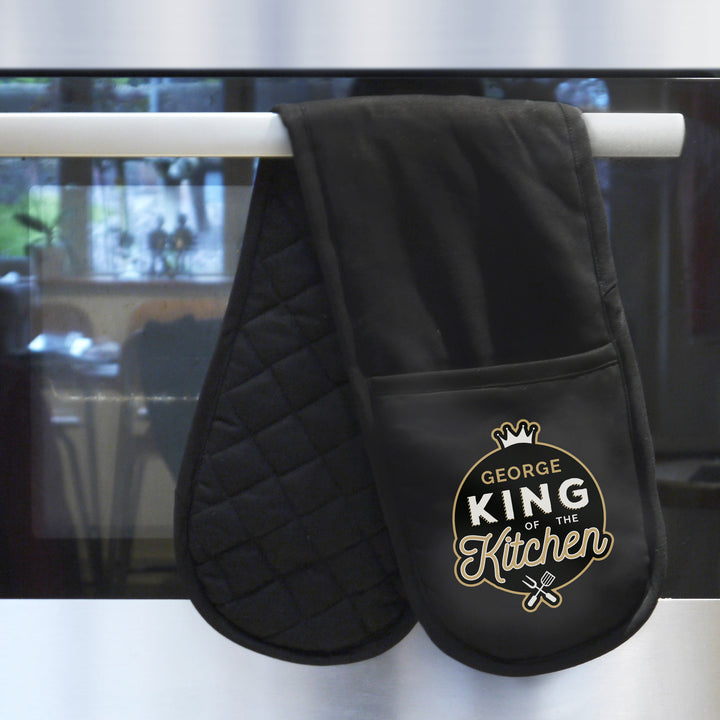 Personalised King Of The Kitchen Oven Gloves - part of the Gifts Finder Personalised Oven Gloves collection