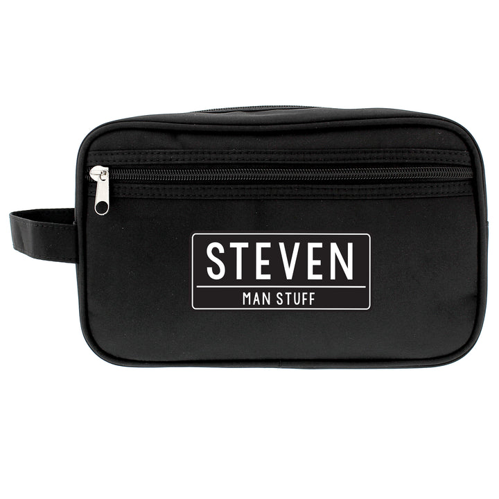 Buy Personalised Free Text Black Toiletry Bag available now at www.giftsfinder.co.uk