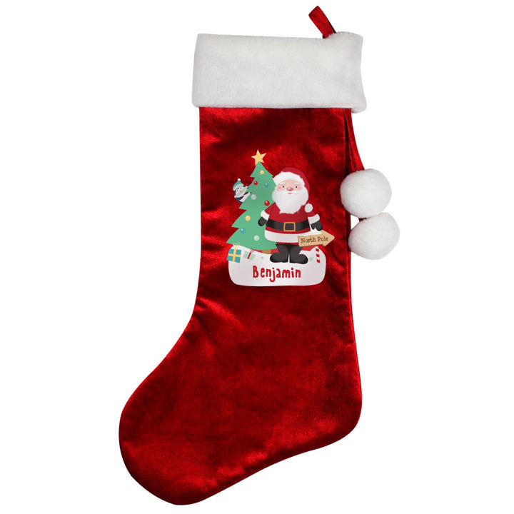 Personalised Santa Luxury Red Stocking in gift category Personalised Children's Christmas Stockings