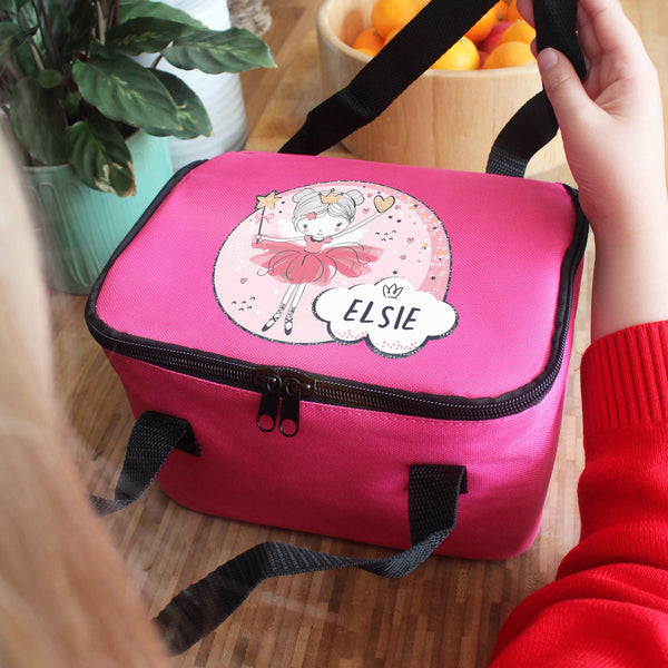 Personalised Fairy Pink Children's School Lunch Bag