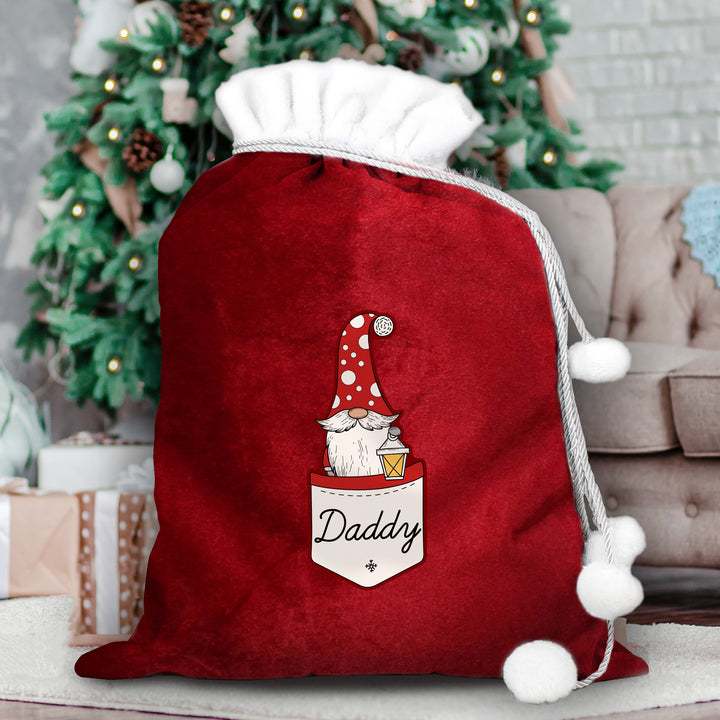 Buy Personalised Gonk Family Red Christmas Sack - Male available now at www.giftsfinder.co.uk