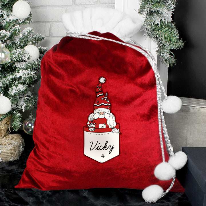 Buy Personalised Gonk Family Red Christmas Sack - Female available now at www.giftsfinder.co.uk