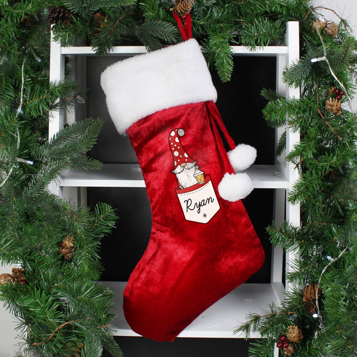 Buy Personalised Gonk Family Red Christmas Stocking- Male available now at www.giftsfinder.co.uk